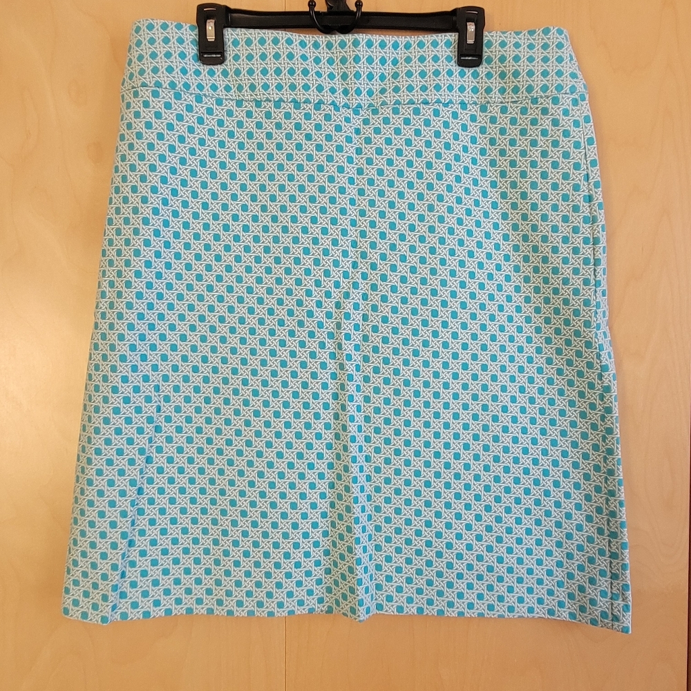 Pencil Skirt| Blue Geometric| TALBOTS